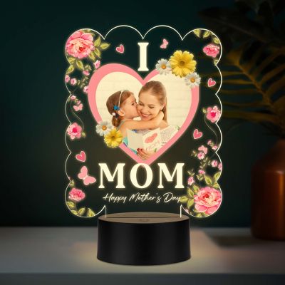 Personalized I Love Mom UV Print Photo LED Night Lamp Mothers Day Gift Light